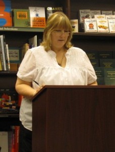 Pat reads to her writers group.